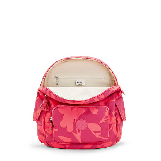 Kipling City Pack Small Printed Backpacks Coral Print | AU 1517GS